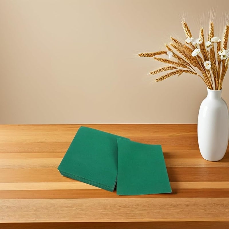 مناديل كوكتيل قابلة للتخلص خضراء داكنة ورق ممتاز ماص لحفلات الزفاف والحفلات وعيد الميلاد - Image 5